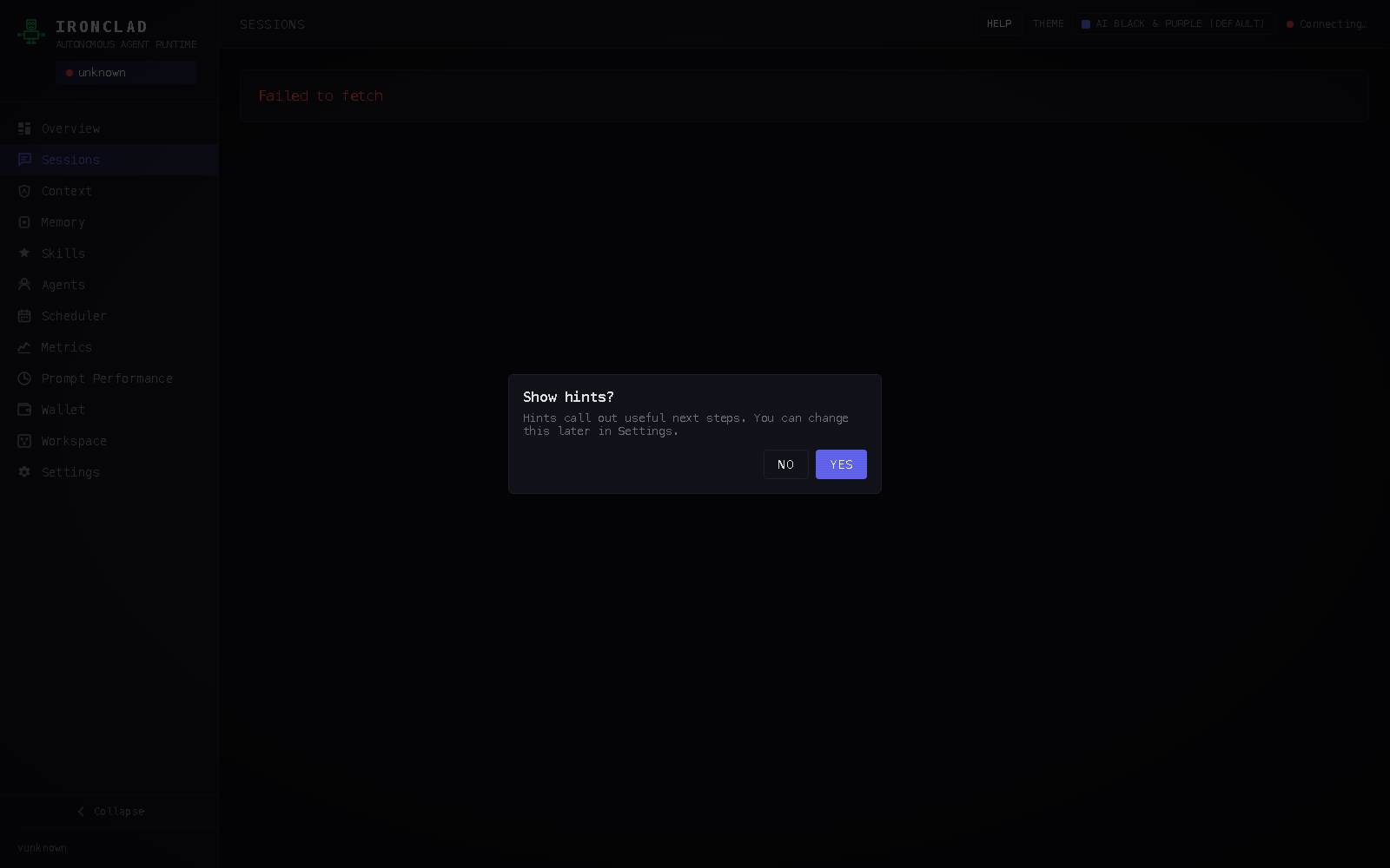 Dashboard Sessions screenshot